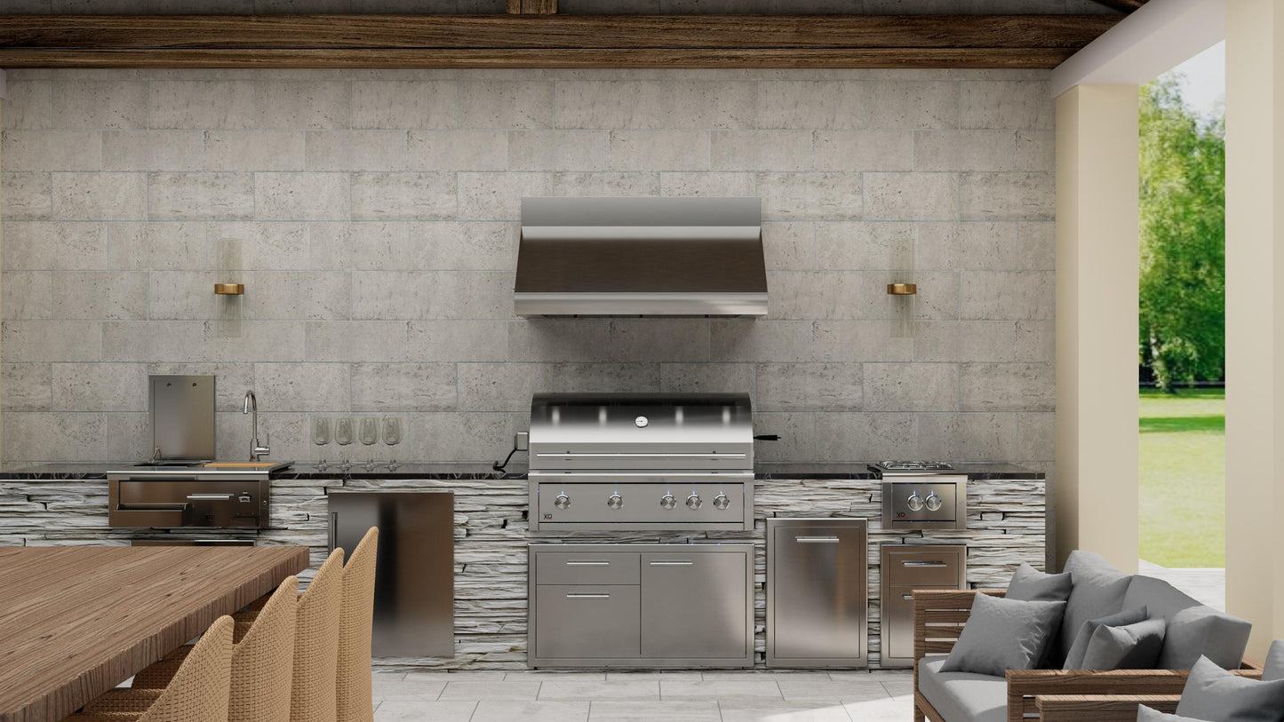 XO APPLIANCE XOGRILL42L 42" Grill 4 Burner with Rotiss Burner LP in Stainless Steel - XOGRILL42L