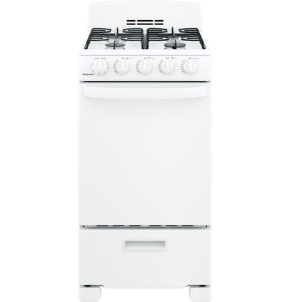 HOTPOINT Hotpoint 20" Front-Control Free-Standing Gas Range with Sealed Burners White - RGAS200DMWW