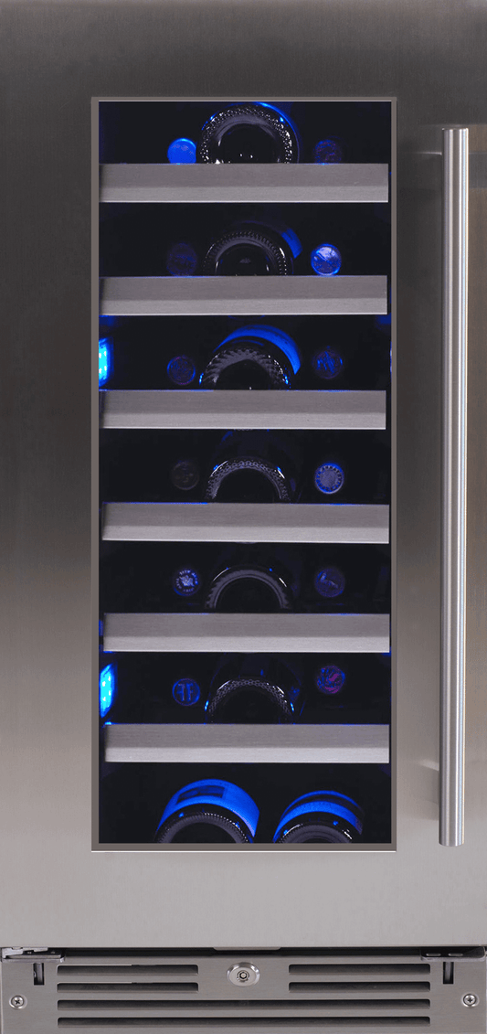XO APPLIANCE XOU15WGSL 15" Wine Cooler, in Stainless Steel Glass, Left Hinge in Stainless Steel