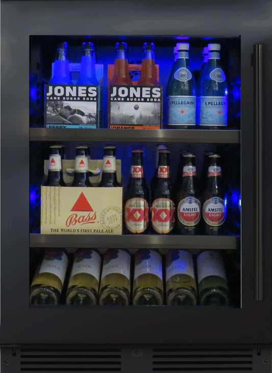 XO APPLIANCE XOU24BCGBSL Beverage Center, 24" Black Stainless, Left Hinge Black in Stainless Steel - XOU24BCGBSL