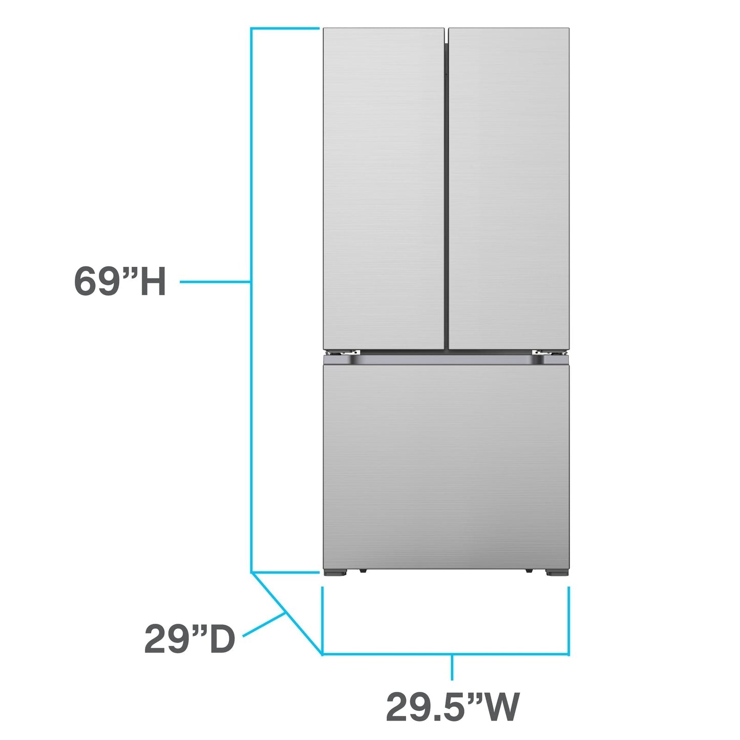 AVANTI Avanti Frost Free French Door Refrigerator, 17.5 cu. ft. in Stainless Steel - FFFDS175L3S
