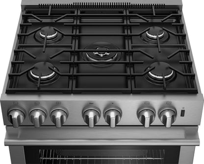 BLOMBERG APPLIANCES BGR30522SS 30in Gas 5 Burner range with 5.7 cu ft self clean oven, slide-in style in Stainless Steel - BGR30522SS