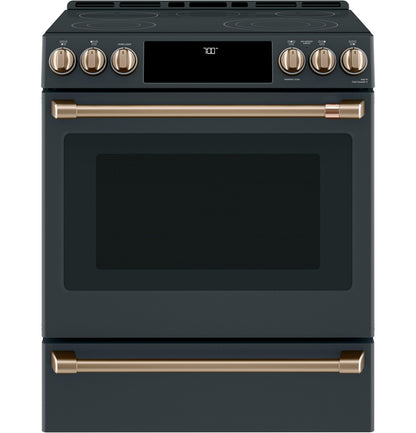 CAFE  30" Smart Slide-In, Front-Control, Radiant and Convection Range Black - CES700P3MD1