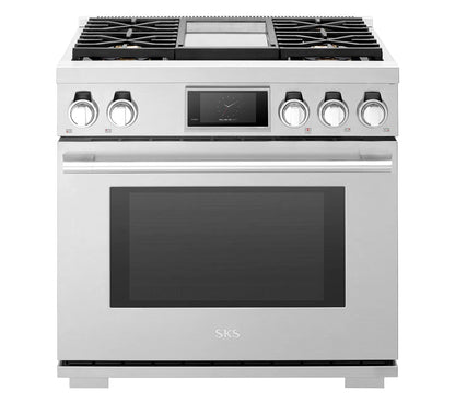 SIGNATURE KITCHEN SUITE SKSGR360GS 36-inch Gas Pro Range with 4 Burners and Griddle