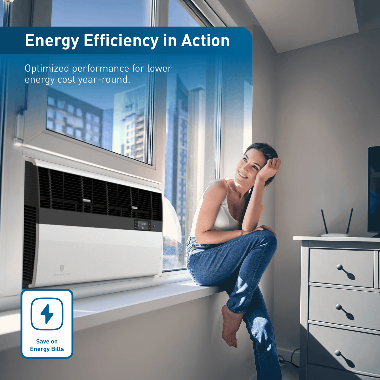 FRIEDRICH KCVS12B30A Friedrich K hl Inverter 12,000 BTU 230V Smart Window/Wall Air Conditioner - Cool only
