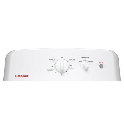 HOTPOINT Hotpoint 6.2 cu. ft. Capacity Gas Dryer with Up To 120 ft. Venting and Shallow Depth White - HTX26GASWWW