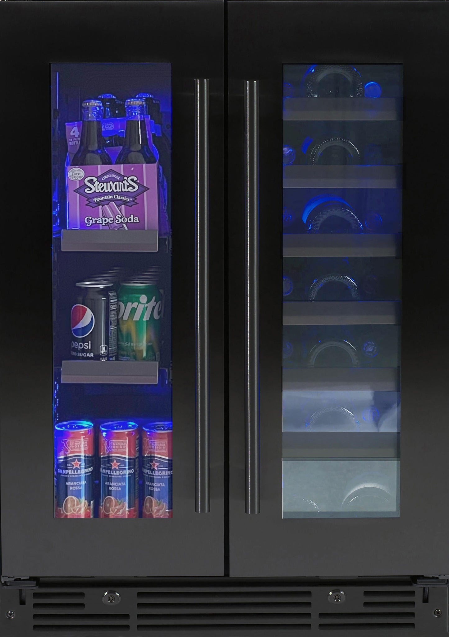 XO APPLIANCE XOU24BWDDGBS 24" Beverage/Wine Double Door Black Stainless Black in Stainless Steel - XOU24BWDDGBS