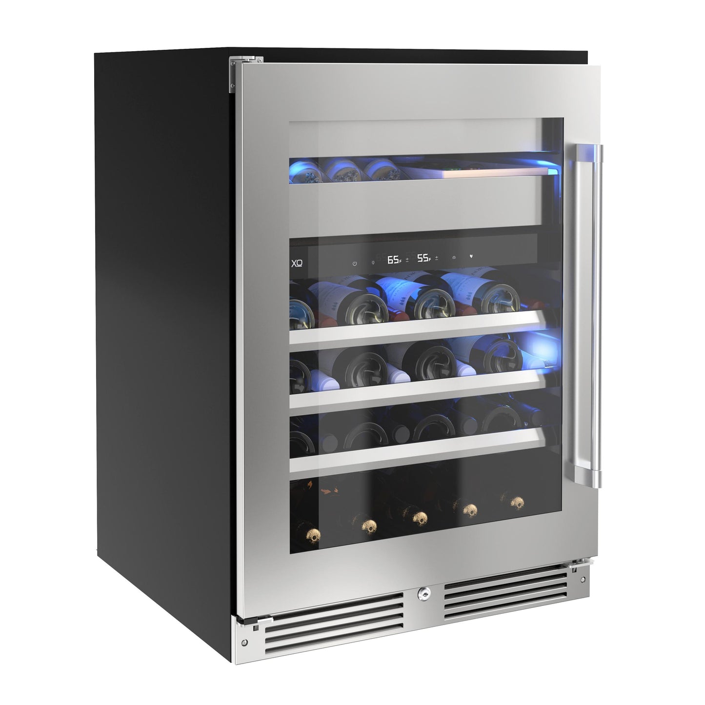 XO APPLIANCE XOU24WWGSL Wine and Weed 24" in Stainless Steel Glass, Left Hinge in Stainless Steel - XOU24WWGSL