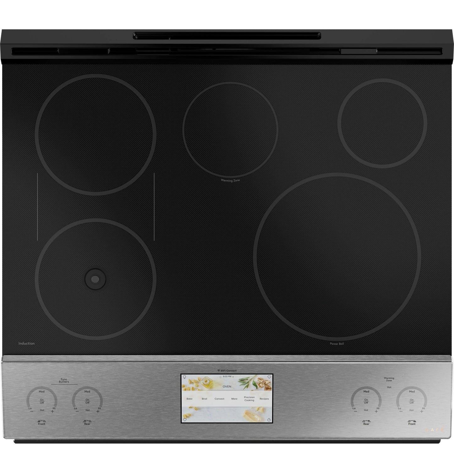 CAFE  30" Smart Slide-In, Front-Control, Induction and Convection Range with In-Oven Camera in Platinum Glass Gray - CHS90XM2NS5