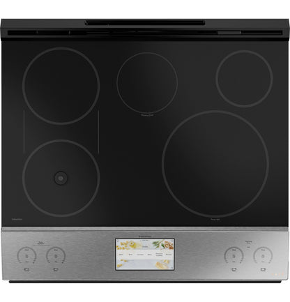 CAFE  30" Smart Slide-In, Front-Control, Induction and Convection Range with In-Oven Camera in Platinum Glass Gray - CHS90XM2NS5