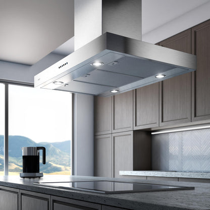XO APPLIANCE XORI48SC 48" CCC 600/395 CFM Low Profile Island Hood in Stainless Steel - XORI48SC