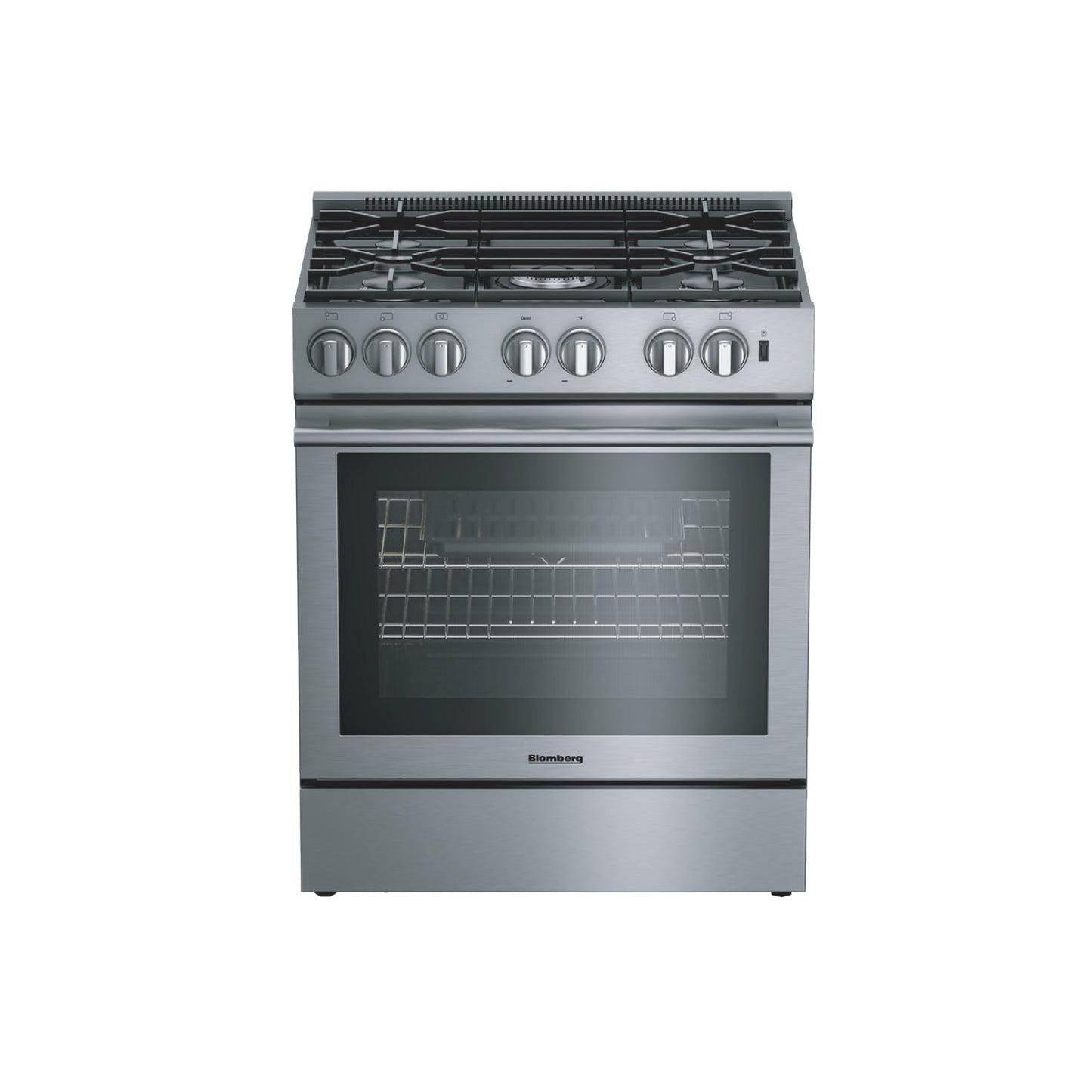 BLOMBERG APPLIANCES BDF30522SS 30in Dual Fuel 5 burner range with 5.7 cu ft self clean oven, slide-in style in Stainless Steel - BDF30522SS