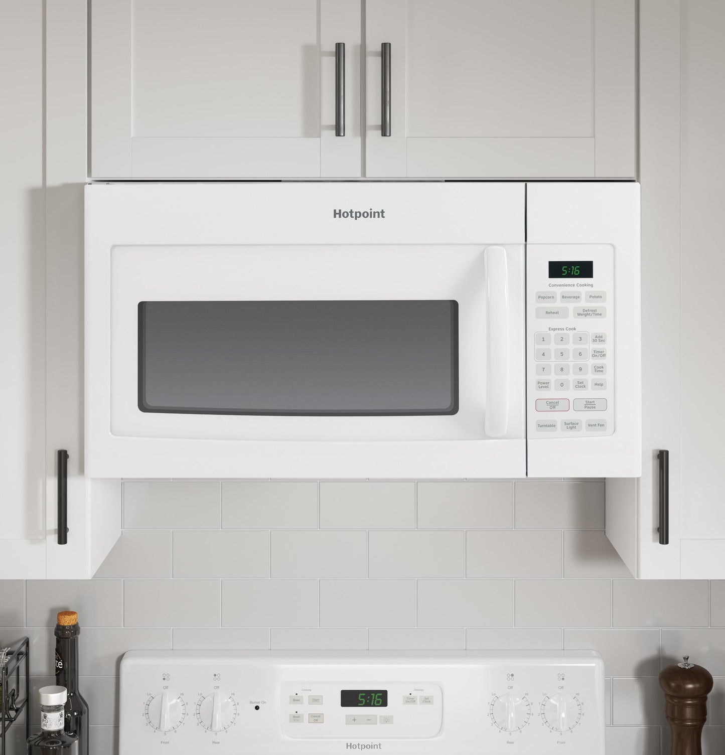 HOTPOINT RVM5160DHWW Hotpoint® 1.6 Cu. Ft. Over-the-Range Microwave Oven White
