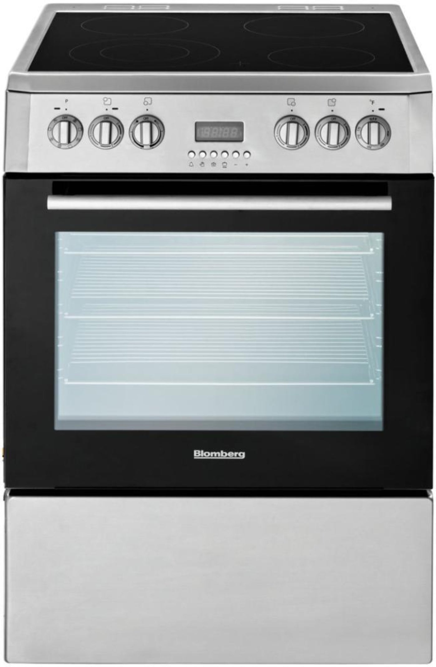 BLOMBERG APPLIANCES BERU24102SS 24in Electric, convection w/fan and circular element, smooth top 4 zone, in Stainless Steel - BERU24102SS