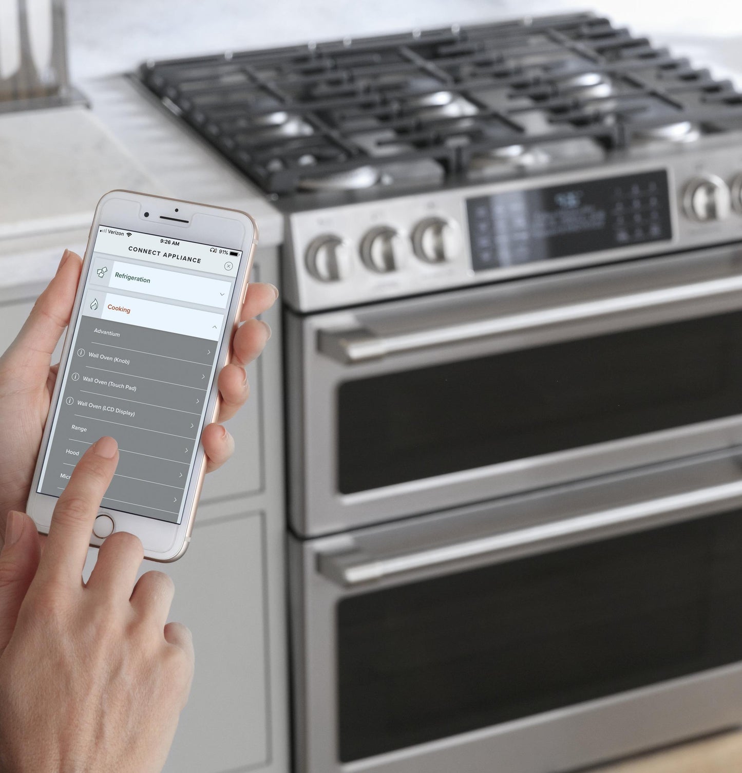 CAFE 30" Smart Slide-In, Front-Control, Gas Range with Convection Oven in Stainless Steel - CGS700P2MS1