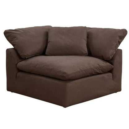 Sunset Trading Cloud Puff 3 Piece 88" Wide Slipcovered Modular Sectional Small L Shaped Sofa - SU-1458-88-3C