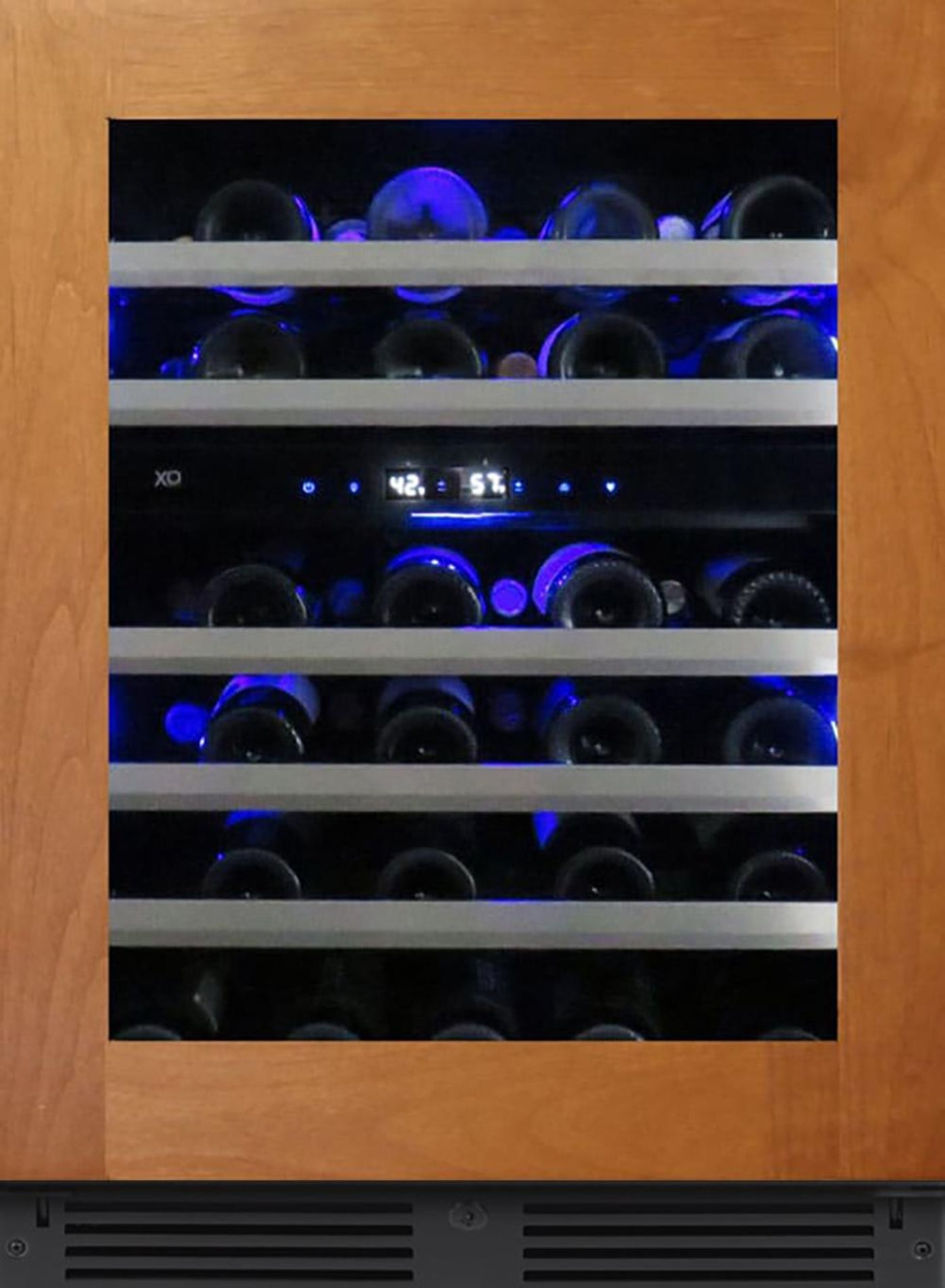 XO APPLIANCE XOU24WDZGOL 24" Wine Cooler, Dual Zone Panel Ready Glass, Left Hinge Custom Panel Ready - XOU24WDZGOL