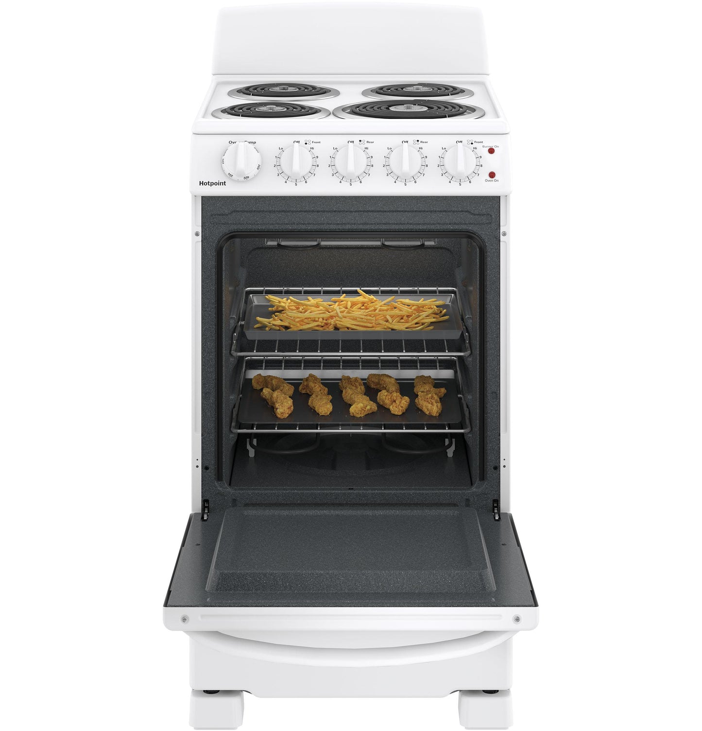 HOTPOINT Hotpoint ENERGY STAR 20" Electric Free-Standing Front-Control Electric Range White - RAS200DMWW