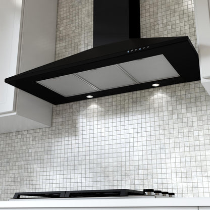 XO APPLIANCE XOB30BC 30" CCC 600/395 CFM Italian Made Wall Mount Chimney Range Hood Black - XOB30BC