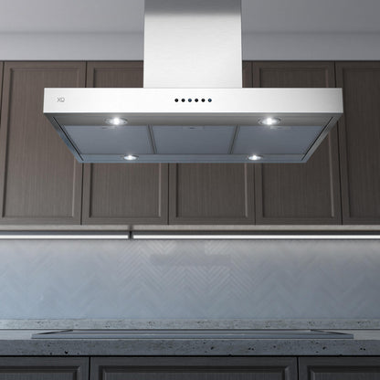 XO APPLIANCE XORI48SC 48" CCC 600/395 CFM Low Profile Island Hood in Stainless Steel - XORI48SC