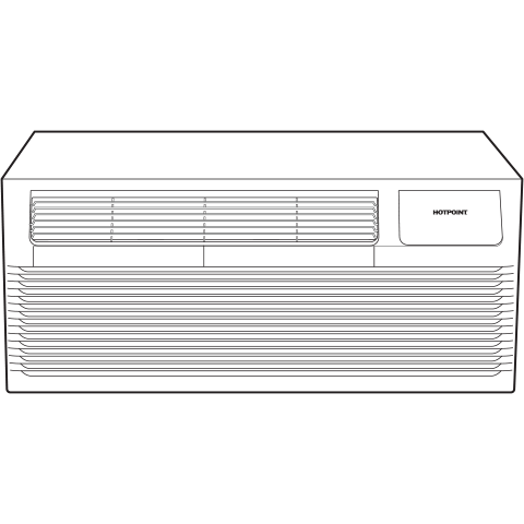 HOTPOINT AH12H09D2B Hotpoint® PTAC Heat Pump Unit with Electric Heat Backup 9,000 BTU, 230/208V, 15amp White