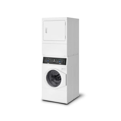 SPEED QUEEN SF7008WE SF7 Stacked White Washer - Electric Dryer with Pet Plus Sanitize Fast Cycle Times  - SF7008WE