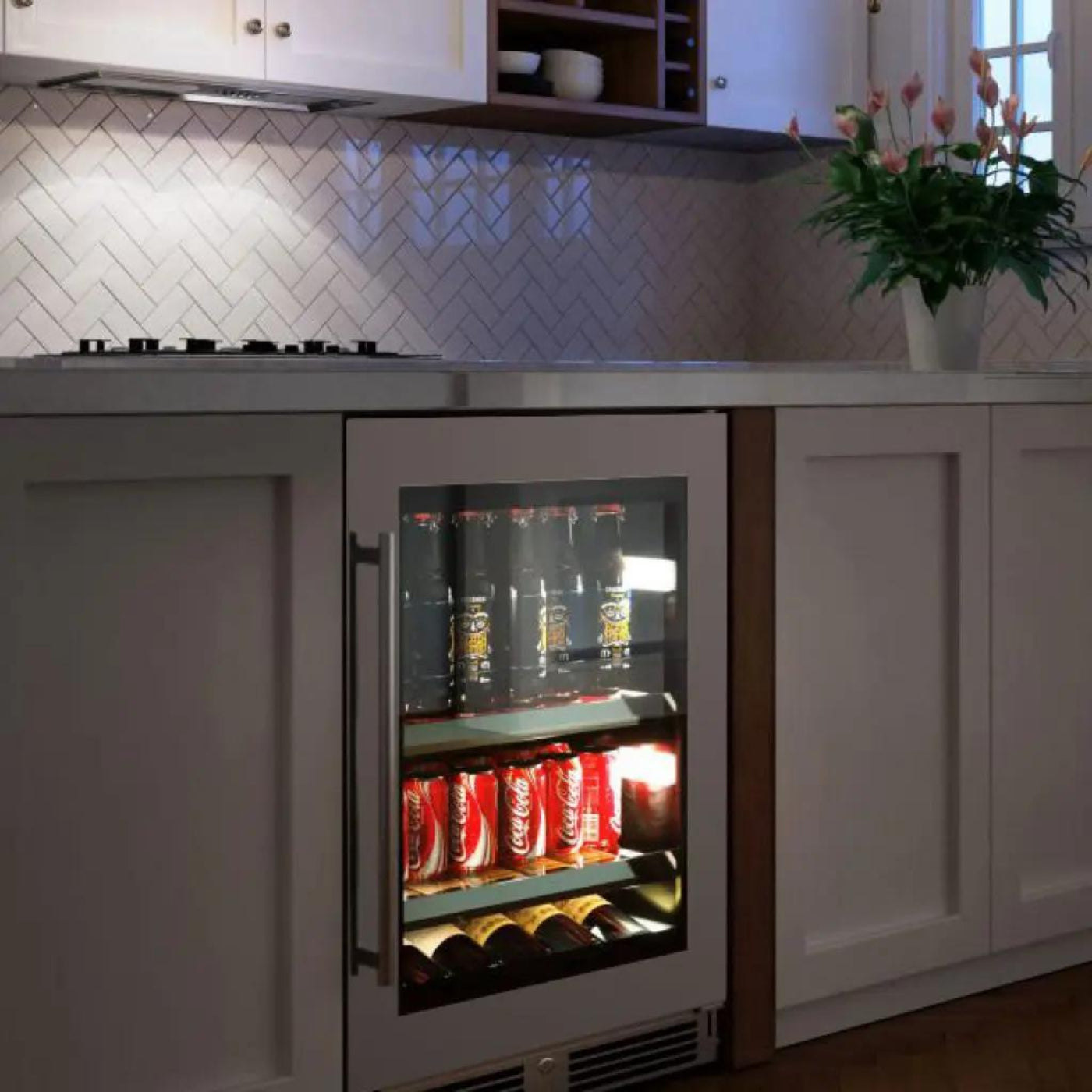 XO APPLIANCE XOU24BCGOR 24" Beverage Center, Panel Ready Glass, Right Hinge Custom Panel Ready - XOU24BCGOR