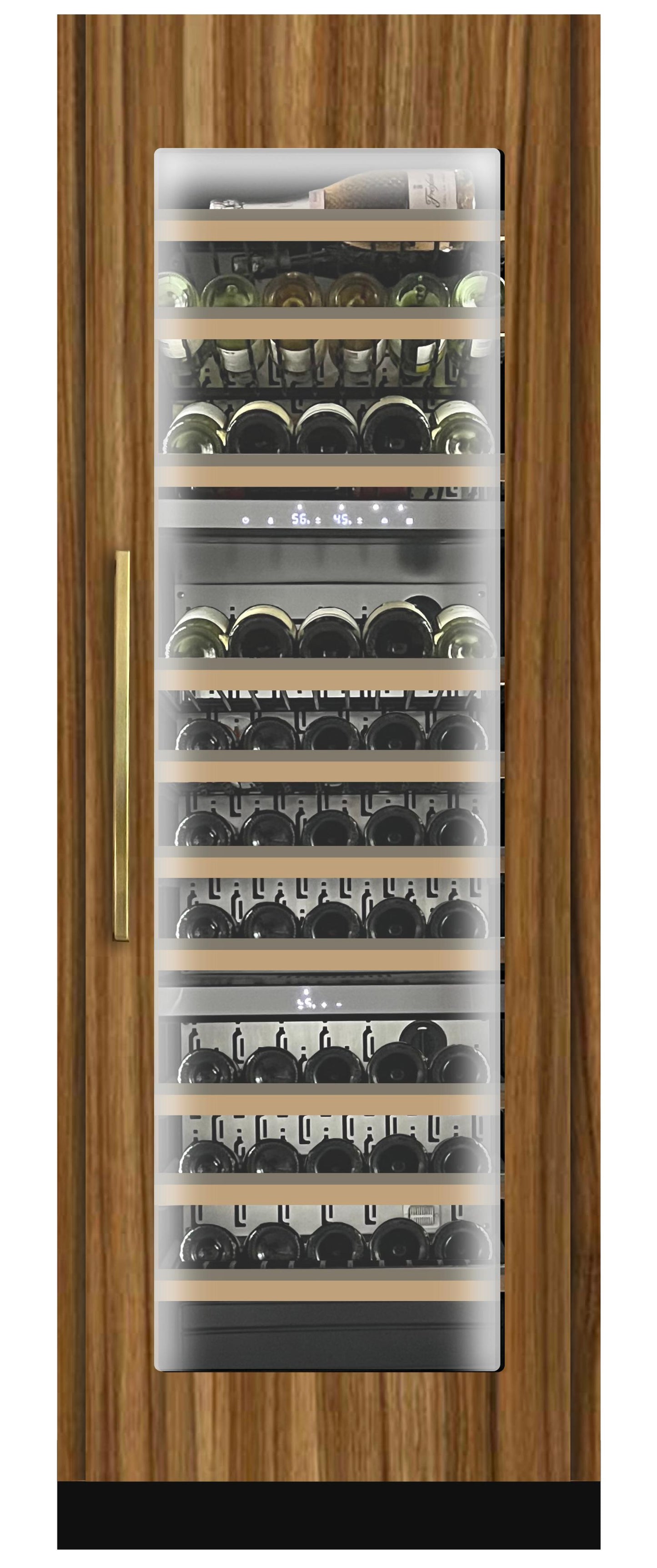 XO APPLIANCE XOU2470WTZGO Tall Triple Zone Wine Cooler, Panel Ready Glass Custom Panel Ready - XOU2470WTZGO