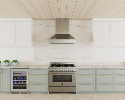 XO APPLIANCE XOVV236KSE 36in Pro Wall Chimney Hood in Stainless Steel Straight Lip 1000 CFM in Stainless Steel - XOVV236KSE
