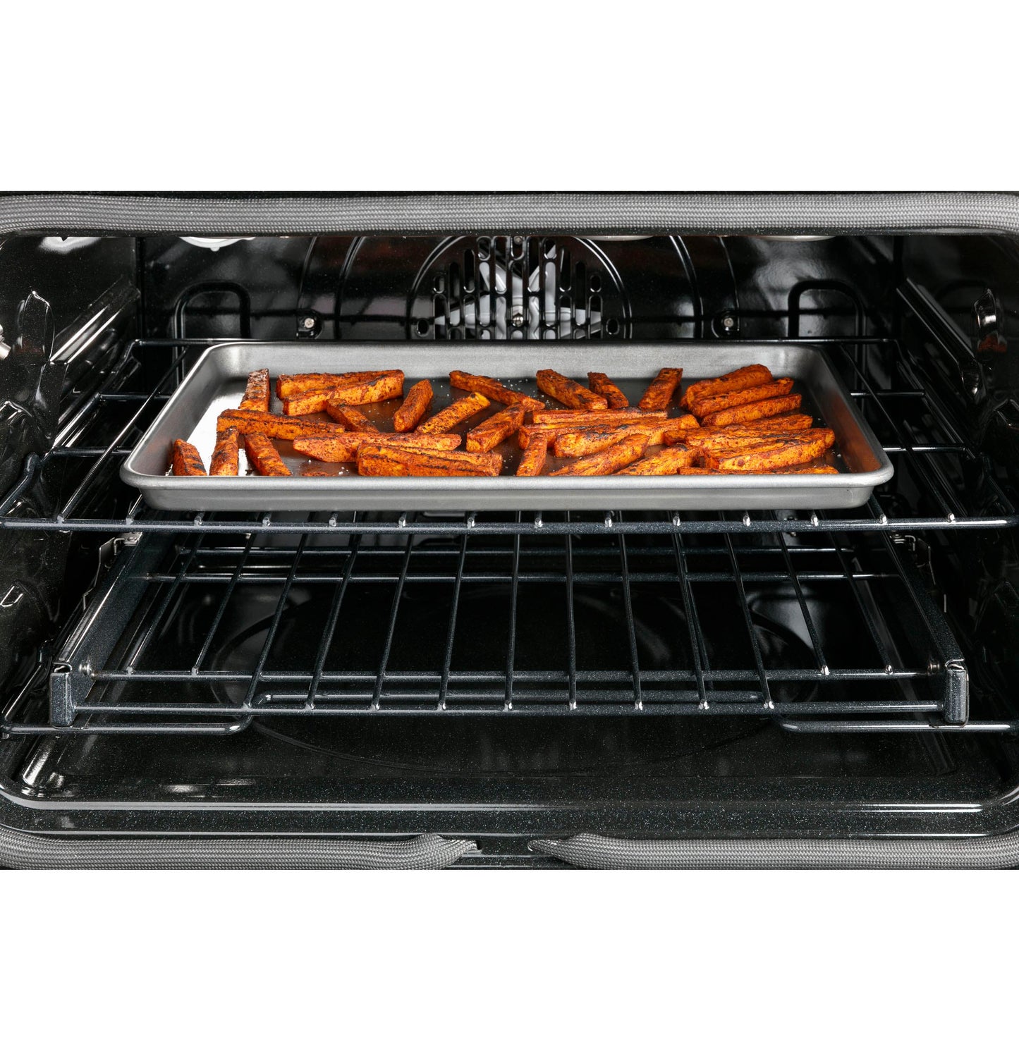 CAFE  30" Smart Slide-In, Front-Control, Radiant and Convection Double-Oven Range White - CES750P4MW2