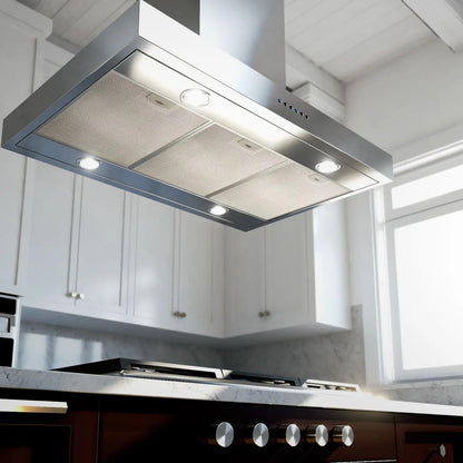 XO APPLIANCE XORI48SC 48" CCC 600/395 CFM Low Profile Island Hood in Stainless Steel - XORI48SC