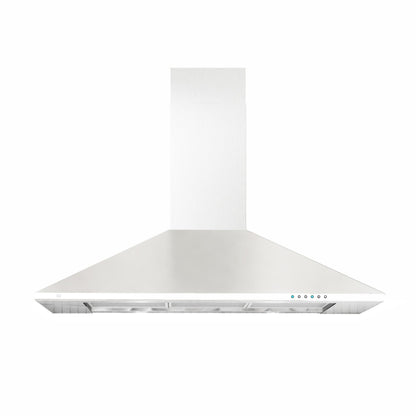 XO APPLIANCE XOB36WC 36" CCC 600/395 CFM Italian Made Wall Mount Chimney Range Hood White - XOB36WC
