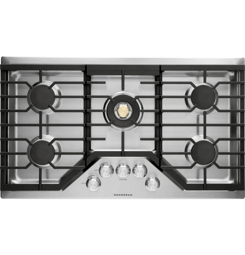 MONOGRAM Monogram 36" Deep-Recessed Gas Cooktop in Stainless Steel - ZGU36RSLSS