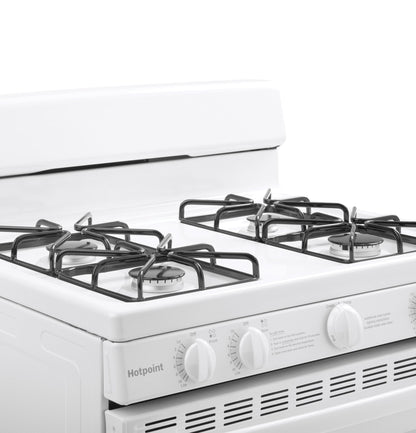 HOTPOINT Hotpoint 30" Free-Standing Gas Range with Cordless Battery Ignition White - RGBS200DMWW
