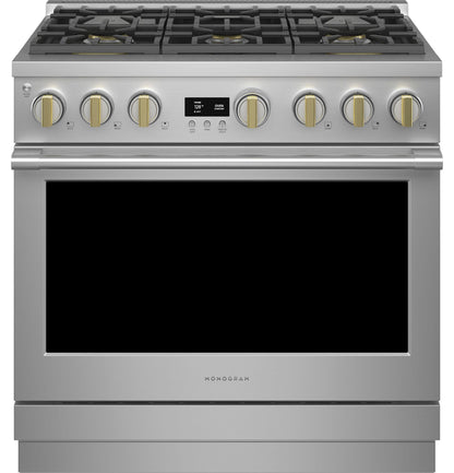 MONOGRAM Monogram 36" Dual-Fuel Professional Range with 6 Burners in Stainless Steel - ZDP366NTSS