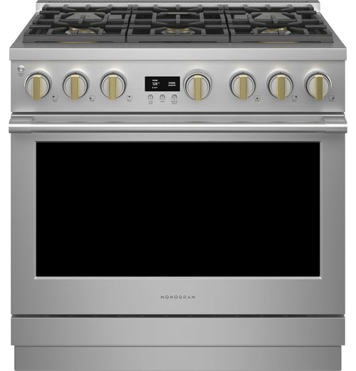 MONOGRAM Monogram 36" Dual-Fuel Professional Range with 6 Burners in Stainless Steel - ZDP366NTSS
