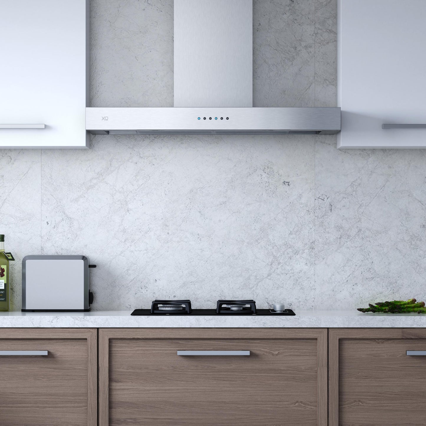 XO APPLIANCE XOR24SC 24" CCC 600/395 CFM Sleek Contemporary Italian Made Wall Mount Hood in Stainless Steel - XOR24SC