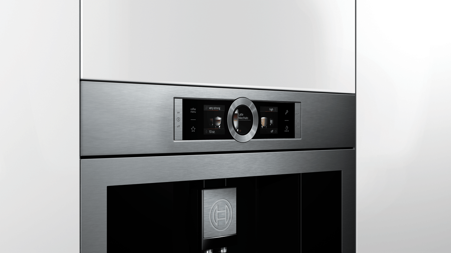 BOSCH BCM8450UC 800 Series, Built-In Fully Automatic Coffee Machine, Stainless steel, Removable water tank in Stainless Steel