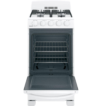 HOTPOINT Hotpoint 20" Front-Control Free-Standing Gas Range with Sealed Burners White - RGAS200DMWW