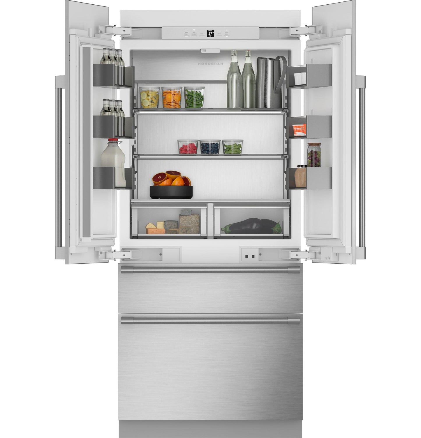 MONOGRAM Monogram 36" Panel-Ready Premium Integrated French-Door Refrigerator Custom Panel Ready - ZIP364IPVII