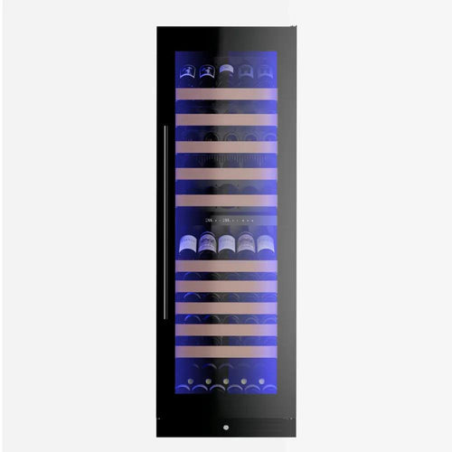 XO APPLIANCE XOU2470WDZGB Tall Dual Zone Wine Cooler, Black Glass Black - XOU2470WDZGB