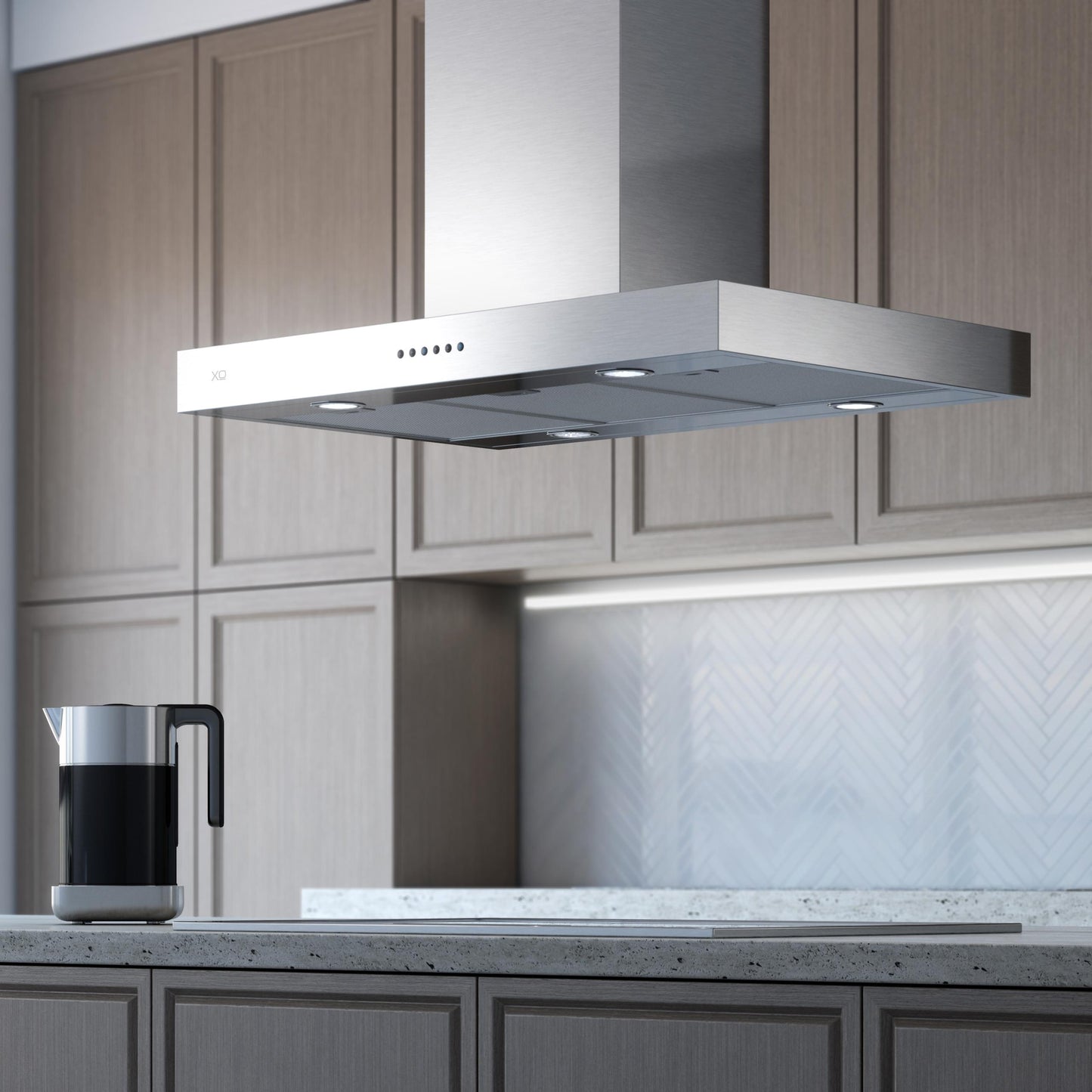 XO APPLIANCE XORI48SC 48" CCC 600/395 CFM Low Profile Island Hood in Stainless Steel - XORI48SC
