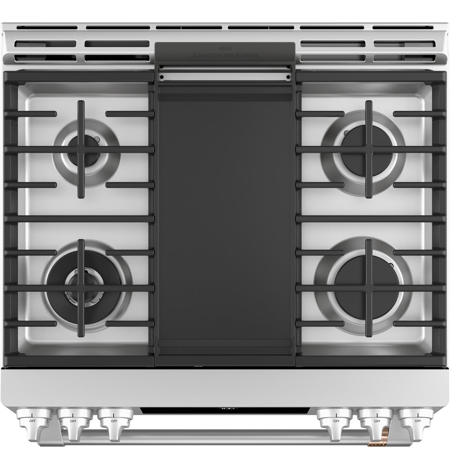 CAFE 30" Smart Slide-In, Front-Control, Gas Range with Convection Oven in Stainless Steel - CGS700P2MS1