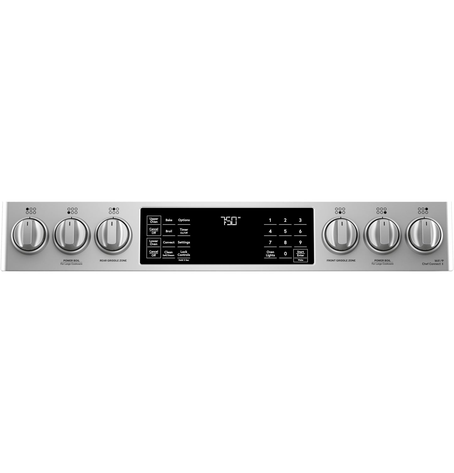 CAFE  30" Smart Slide-In, Front-Control, Gas Double-Oven Range with Convection in Stainless Steel - CGS750P2MS1