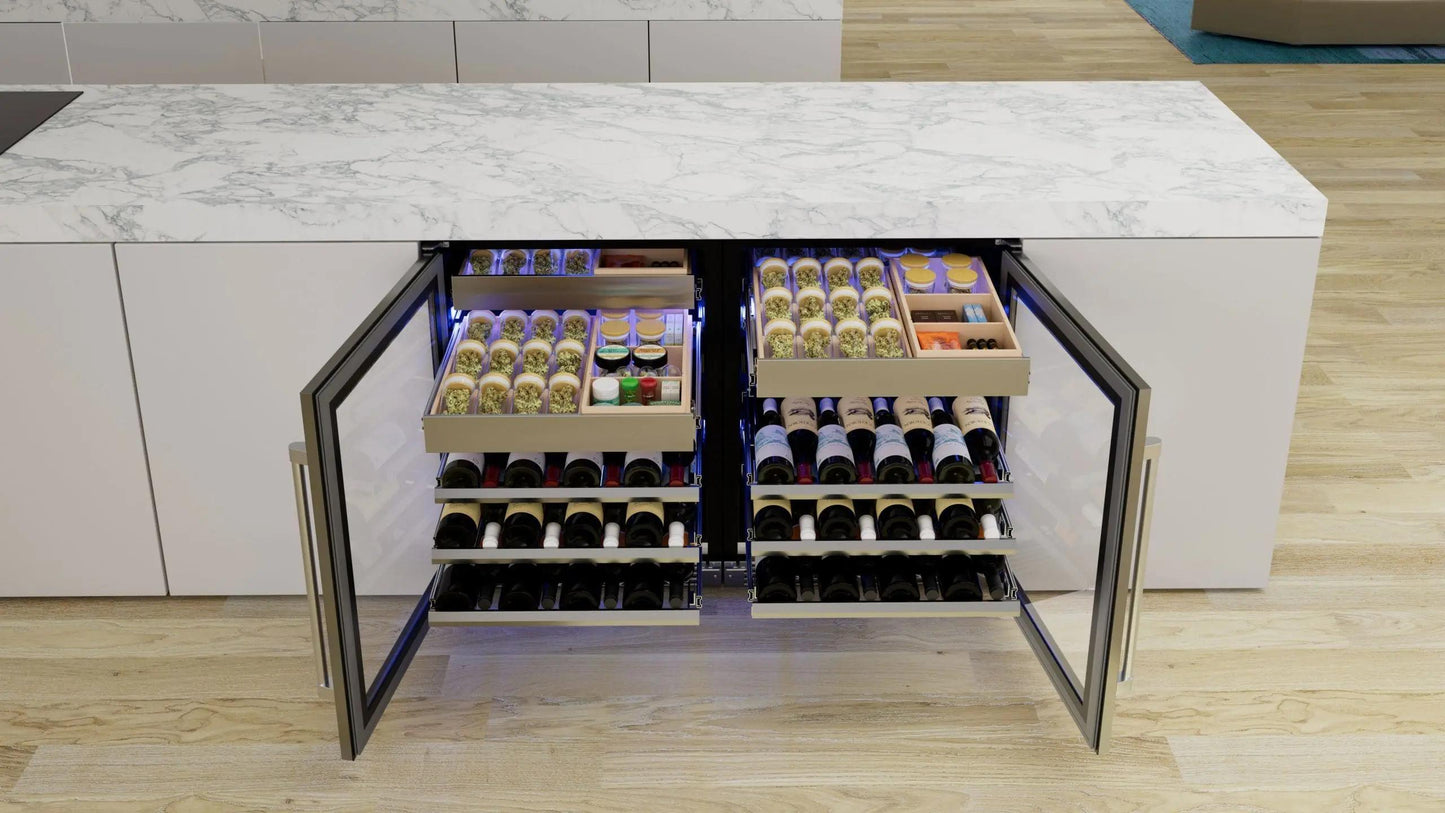 XO APPLIANCE XOU24WWGOL Wine and Weed 24" Panel Ready Glass, Left Hinge Custom Panel Ready - XOU24WWGOL