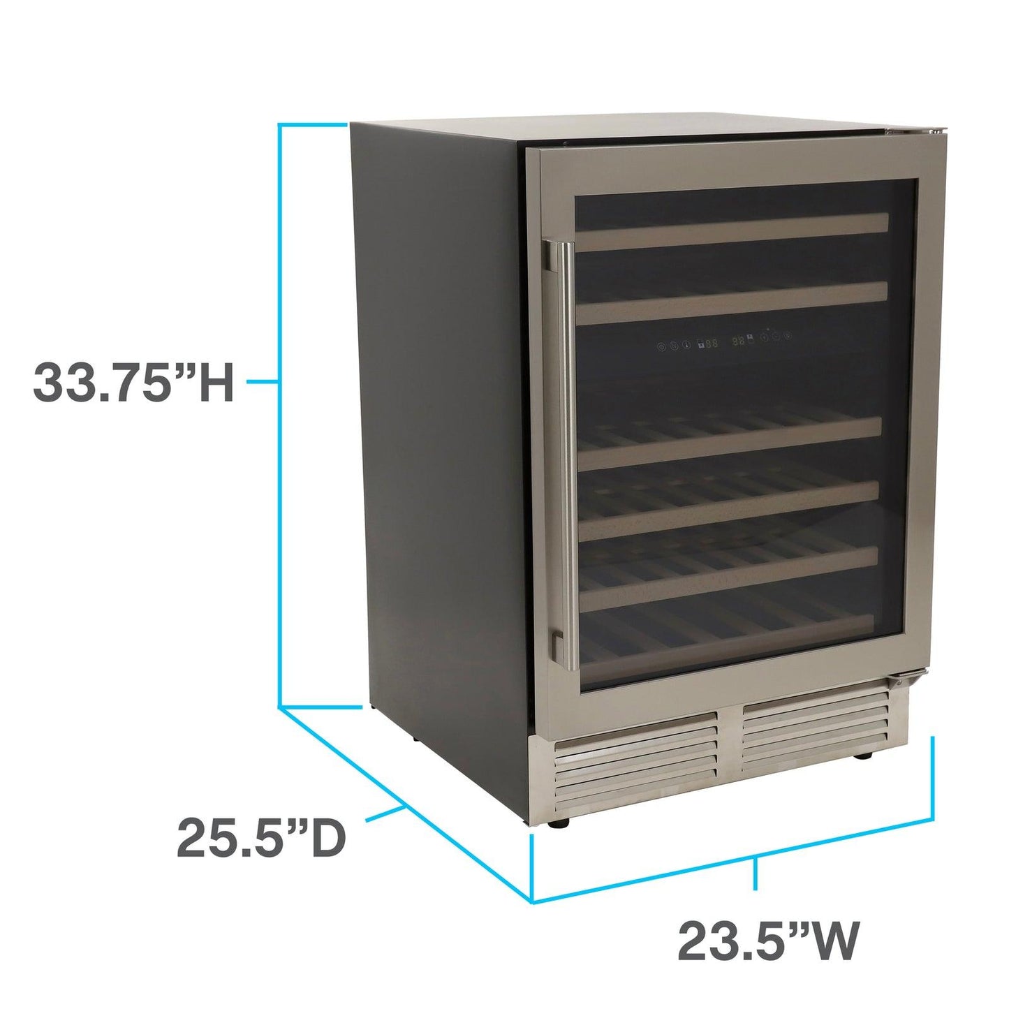 AVANTI Avanti DESIGNER Series Dual-Zone Wine Cooler, 46 Bottle Capacity - in Stainless Steel / 46 Bottles in Stainless Steel - WCD46DZ3S