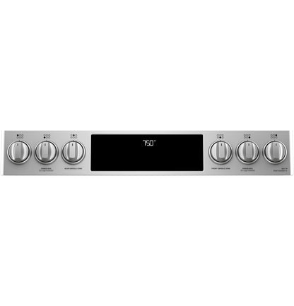 CAFE  30" Smart Slide-In, Front-Control, Gas Double-Oven Range with Convection in Stainless Steel - CGS750P2MS1