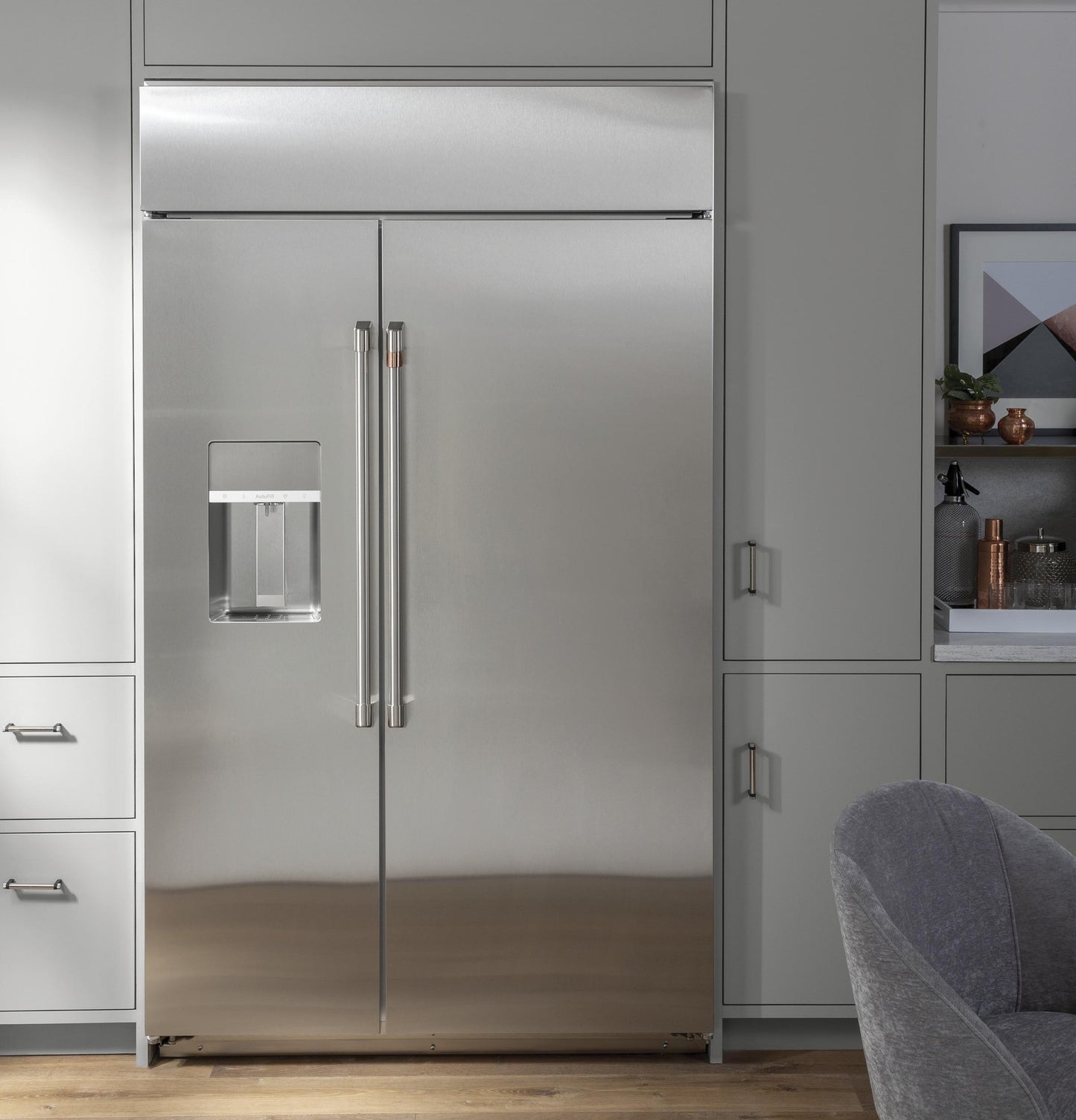 CAFE  48" Smart Built-In Side-by-Side Refrigerator with Dispenser in Stainless Steel - CSB48YP2NS1