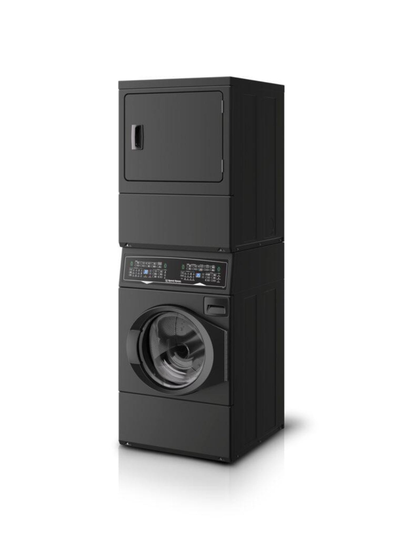 SPEED QUEEN SF7008BE SF7 Stacked Washer - Electric Dryer with Pet Plus™Sanitize Fast Cycle Times Black - SF7008BE