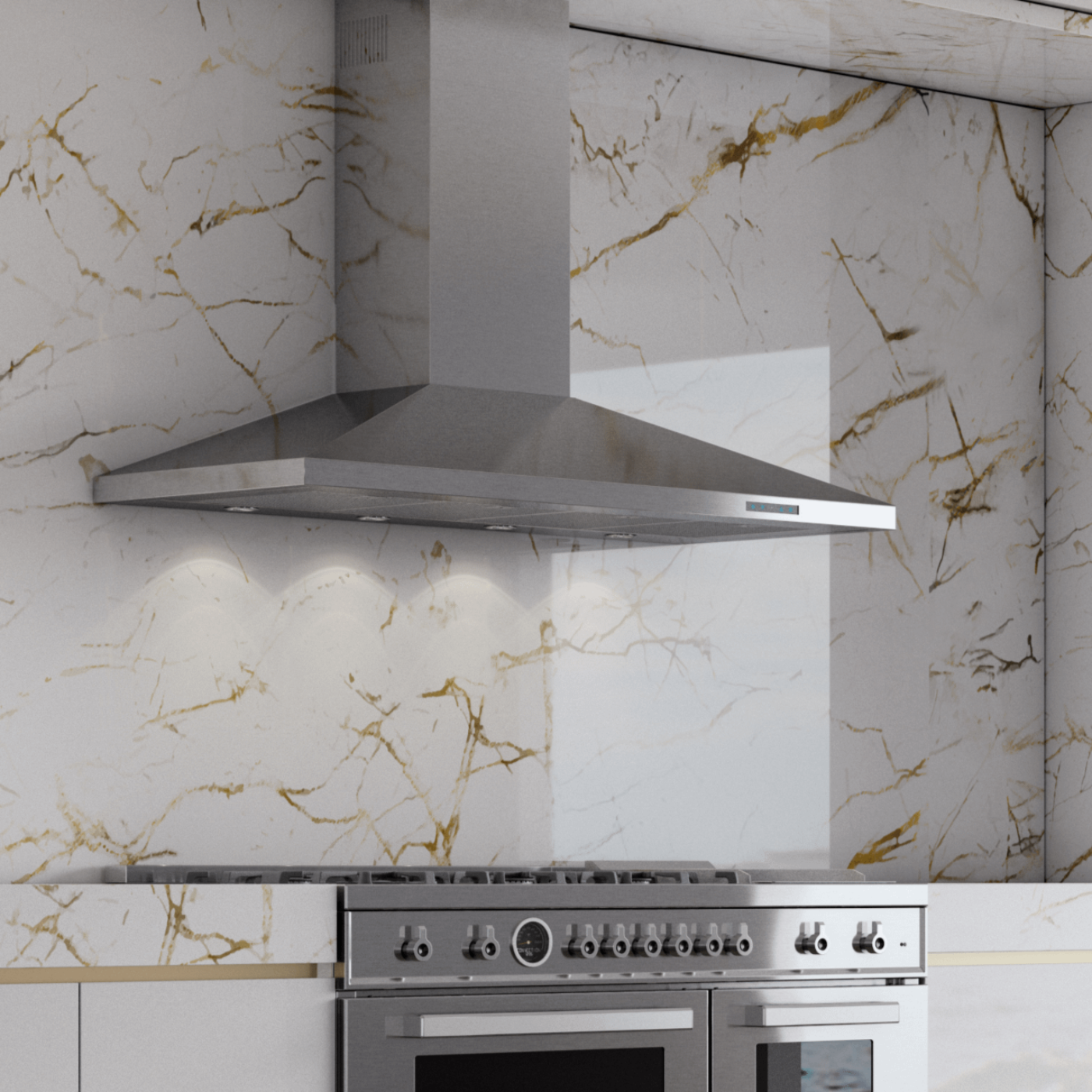 XO APPLIANCE XOV36SC 36" 600/395 CFM Italian Made Wall Chimney Range Hood in Stainless Steel - XOV36SC